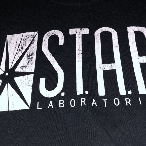 BOYS - S.T.A.R. Laboratories Black Tee Size Large - Picture 2 of 4